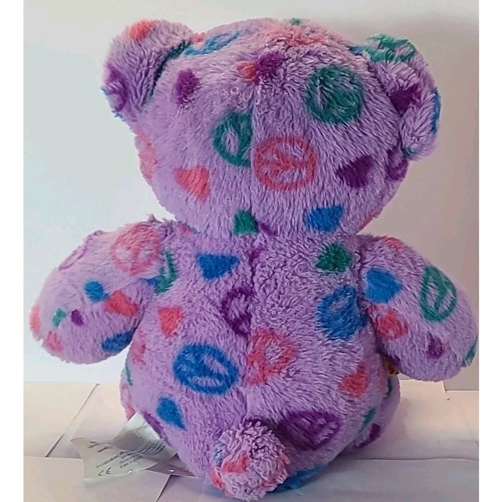 Build A Bear Purple Peace Bear Hippie Teddy Bear Plush Retired